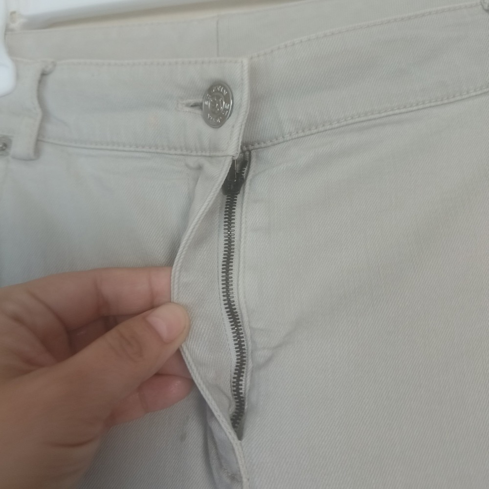ST. JOHN women's straight-leg beige pants, size 8, with pockets and zipper - Picture 7 of 10